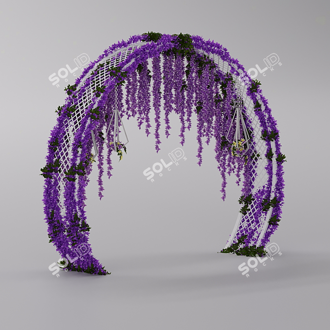 Elegant Floral Wedding Arch 3D model image 3