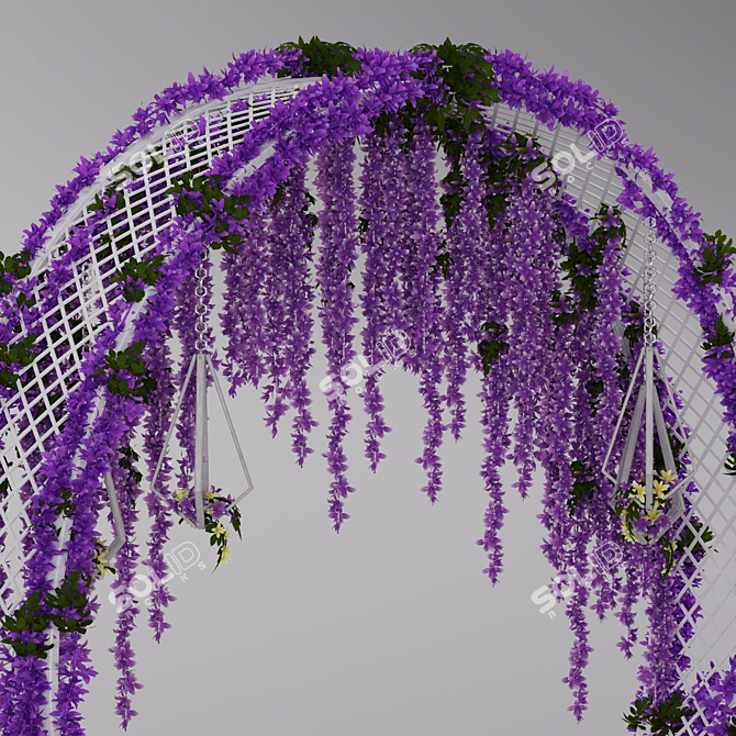 Elegant Floral Wedding Arch 3D model image 4