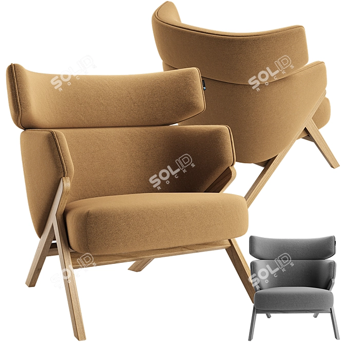 Scandinavian Elegance: Cordial Armchair 3D model image 1