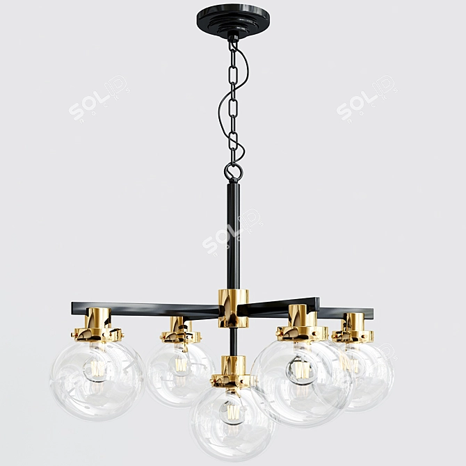 McKinnon Glass Globe Chandelier 3D model image 2