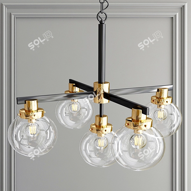 McKinnon Glass Globe Chandelier 3D model image 4