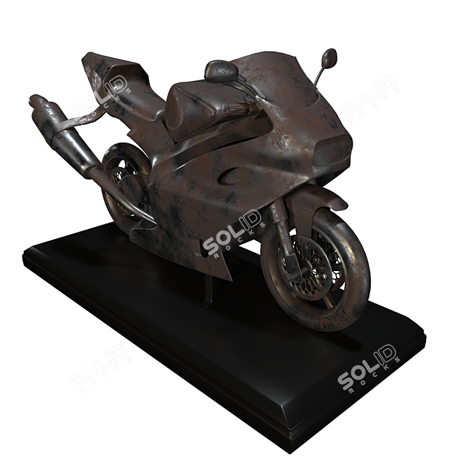 Iron Motorbike Decor: Vintage Motorcycle Ornament 3D model image 3