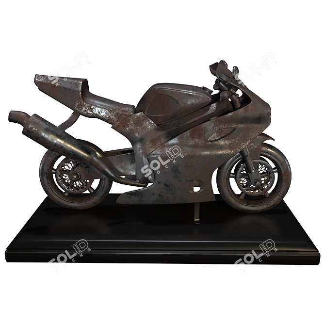 Iron Motorbike Decor: Vintage Motorcycle Ornament 3D model image 4