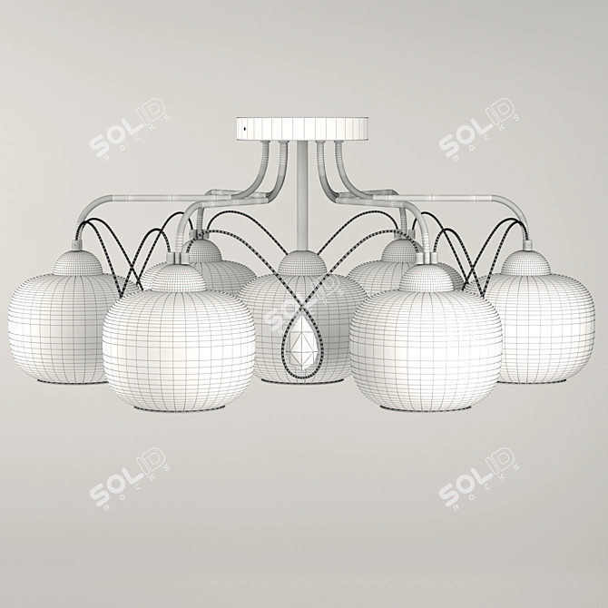 Elegant Megapolis Gold Chandelier 3D model image 2