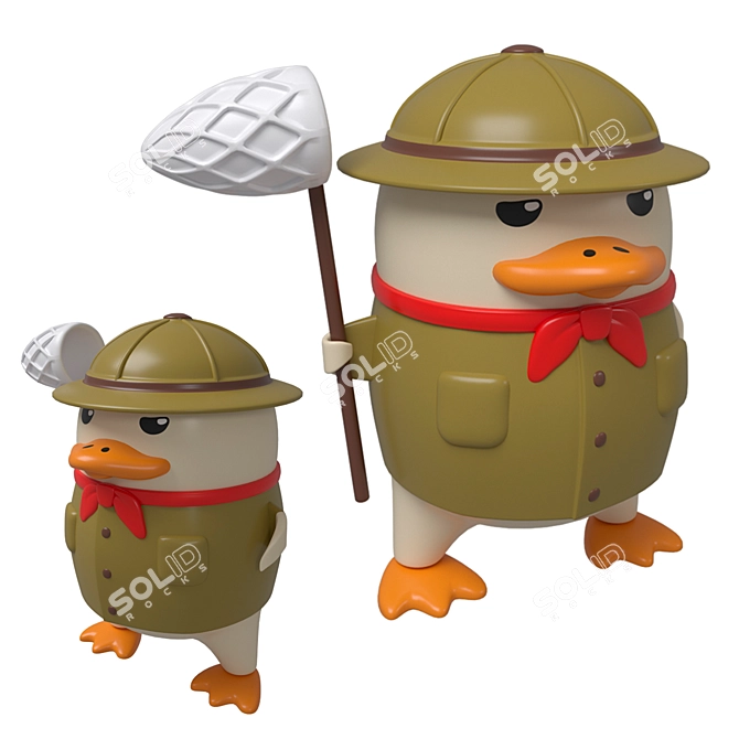 Whimsical Duckoo Figurines: Forest Frolic 3D model image 10