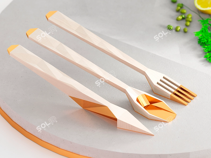 Modern ZED Cutlery Set: Sleek Design, Durable Quality 3D model image 3