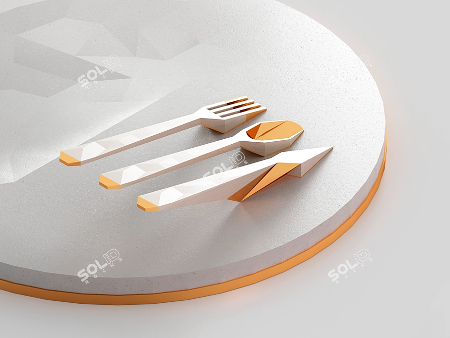 Modern ZED Cutlery Set: Sleek Design, Durable Quality 3D model image 4