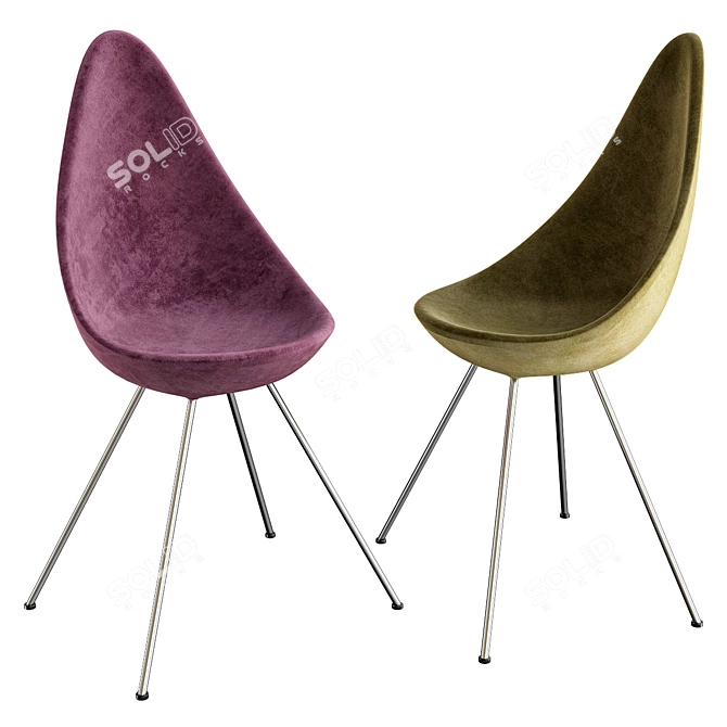 Elegant Drop Plastic Chair 3D model image 1