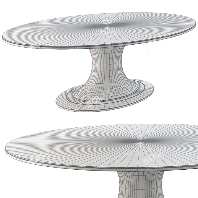 Modern Minimalist Walnut Table 3D model image 2