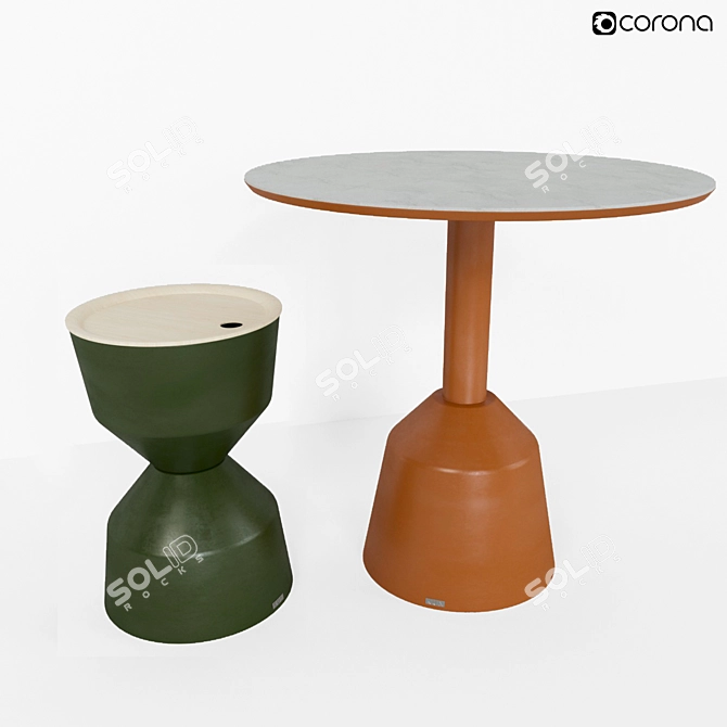 Modern Ceramic Top Dining Table 3D model image 1