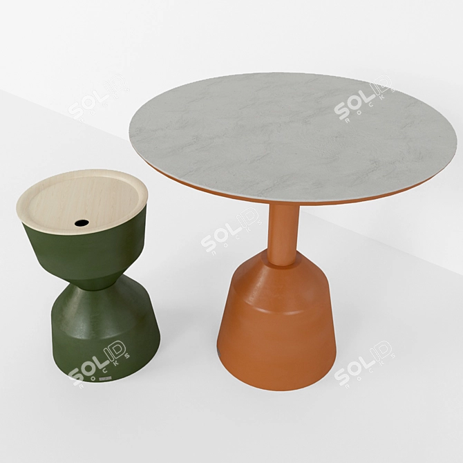 Modern Ceramic Top Dining Table 3D model image 2