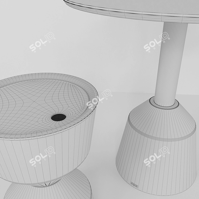 Modern Ceramic Top Dining Table 3D model image 3