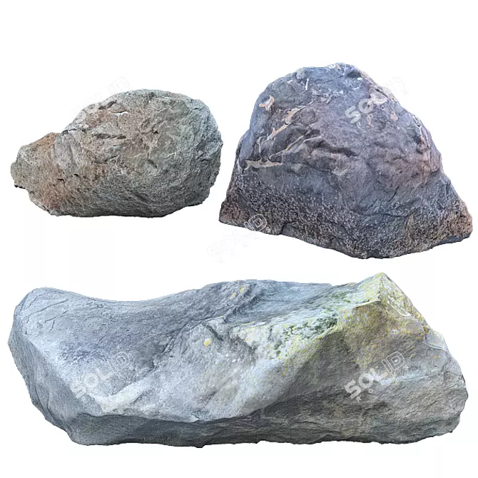 Beach Rocks Collection: Photorealistic 3D Models 3D model image 1