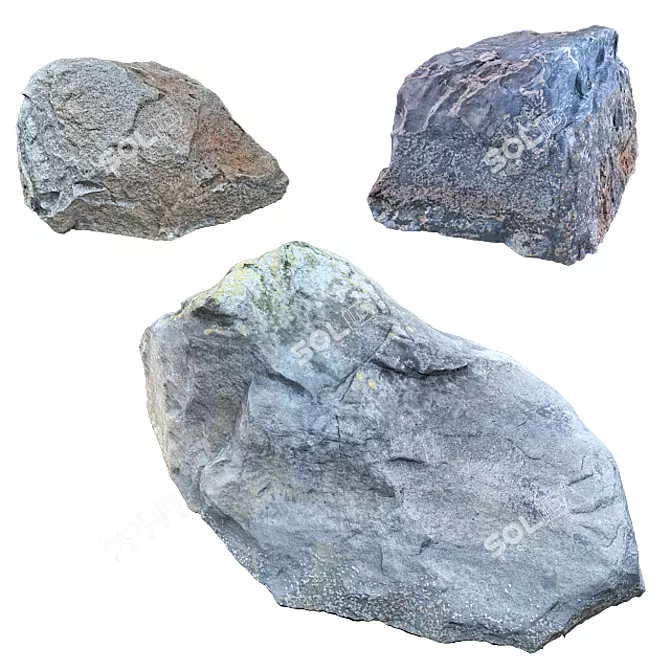 Beach Rocks Collection: Photorealistic 3D Models 3D model image 2