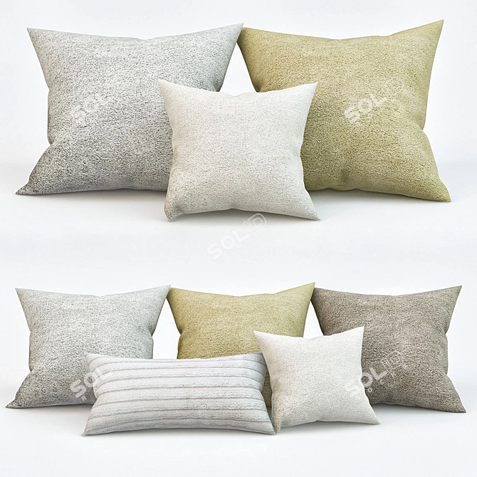 Modern Pillow Set for Contemporary Interiors 3D model image 1