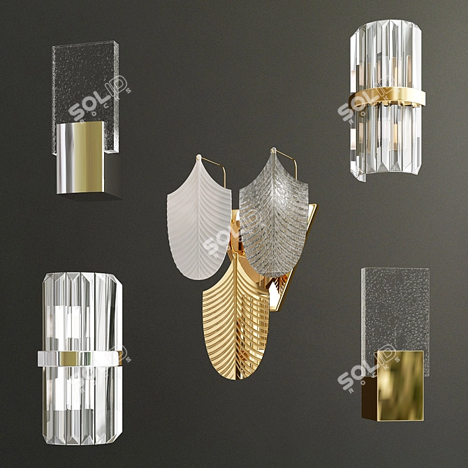 Golden Glow Wall Sconce 3D model image 2