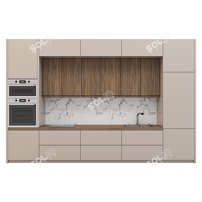 Modern Kitchen Set | 3D Model 3D model image 1