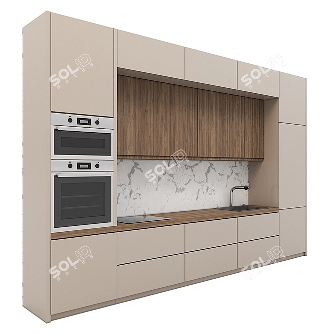 Modern Kitchen Set | 3D Model 3D model image 2