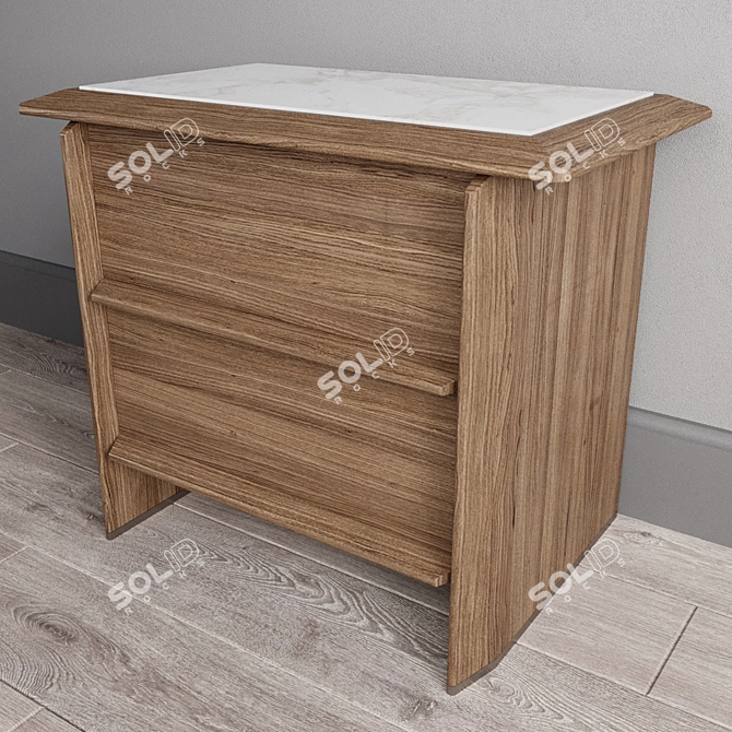 Elegant Tamok Night Stand: Customizable Texture & Stunning Design 3D model image 2