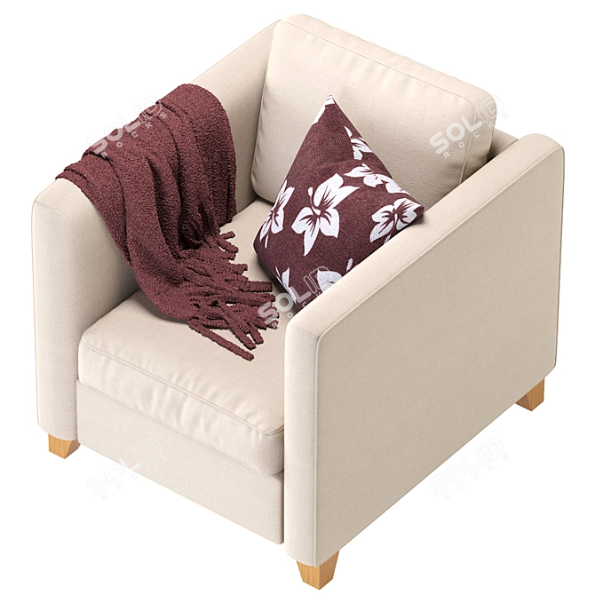 Cozy Beige Armchair: BARI MT 3D model image 2