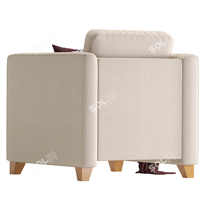 Cozy Beige Armchair: BARI MT 3D model image 4