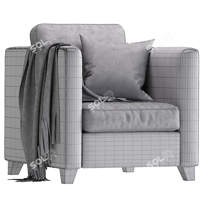 Cozy Beige Armchair: BARI MT 3D model image 5