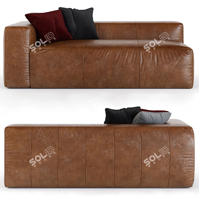 Luxurious and Versatile Mello Brown Sofa 3D model image 1