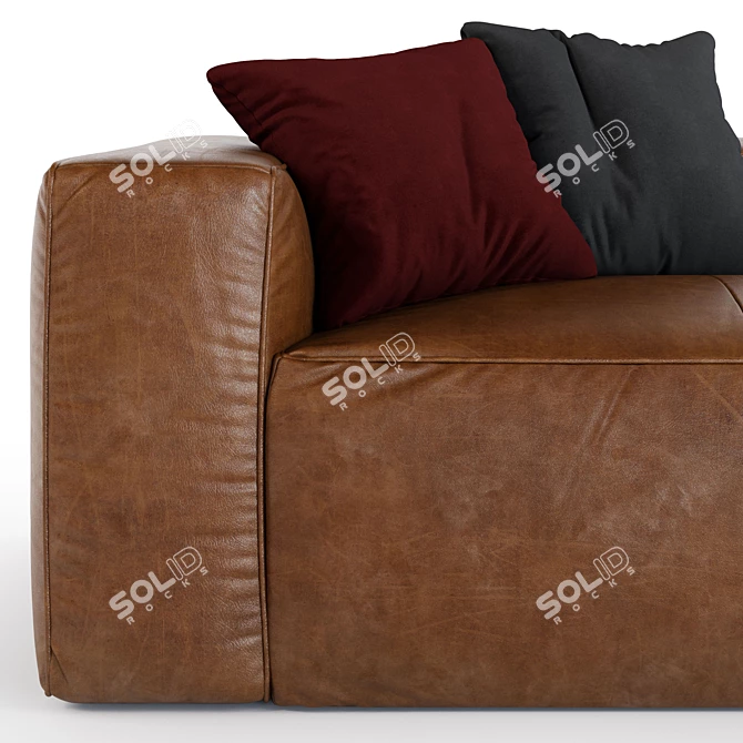 Luxurious and Versatile Mello Brown Sofa 3D model image 2