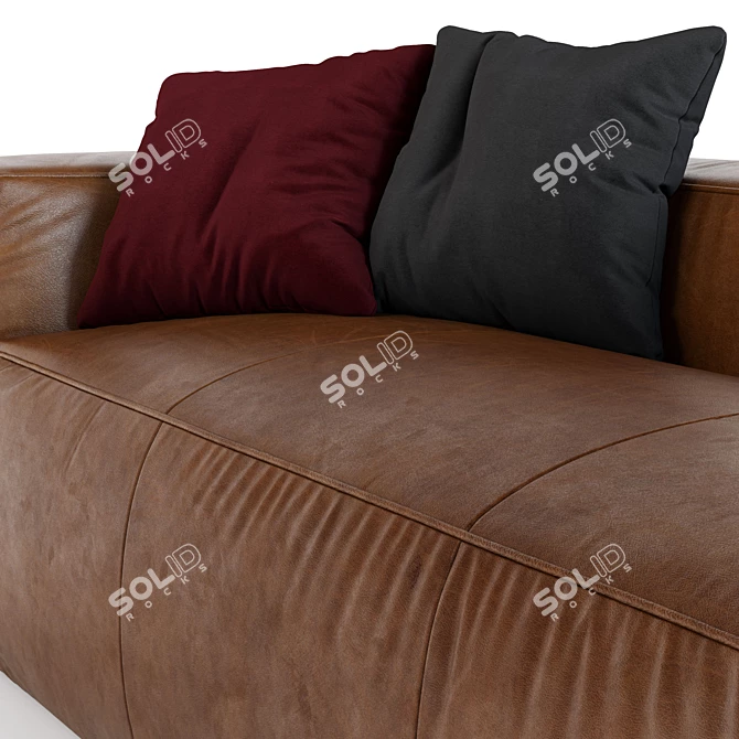 Luxurious and Versatile Mello Brown Sofa 3D model image 3