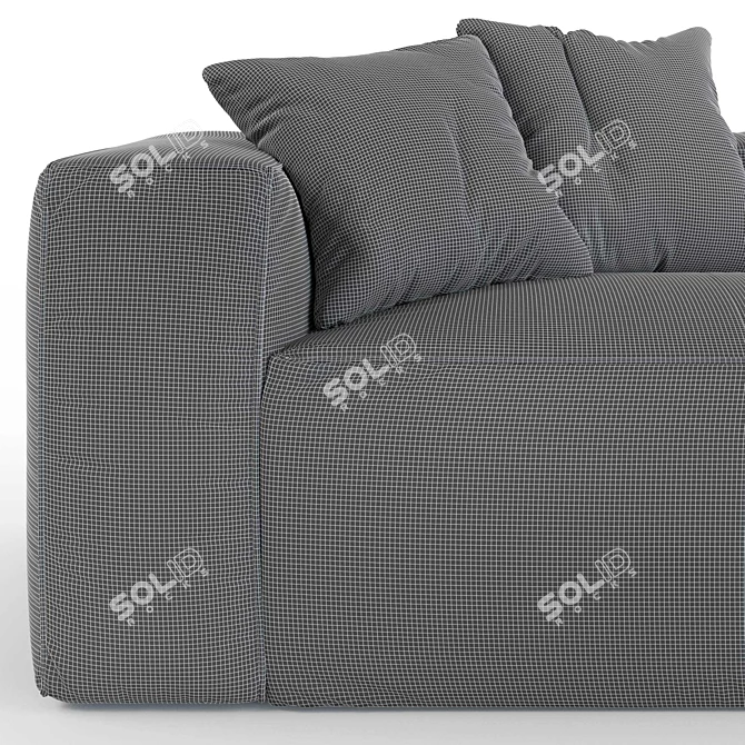 Luxurious and Versatile Mello Brown Sofa 3D model image 4