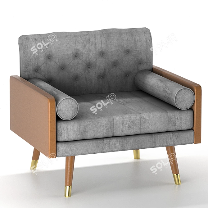 Elegant Eugene Club Chair 3D model image 2