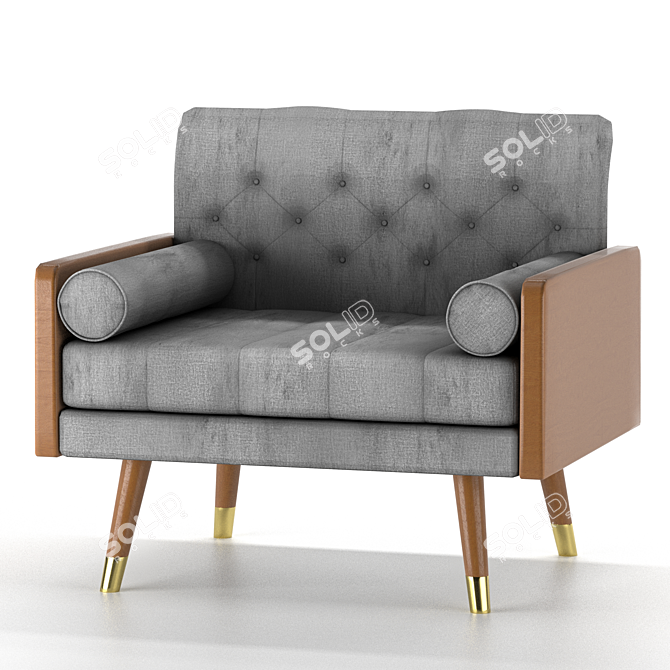 Elegant Eugene Club Chair 3D model image 6