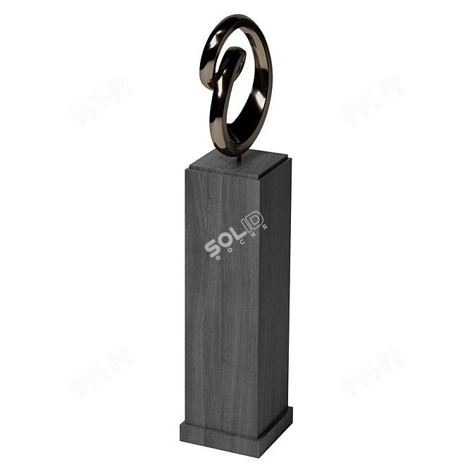 Rustic Metal Pedestal Stand 3D model image 3
