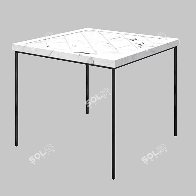 Regal Square Marble Dining Table 3D model image 2