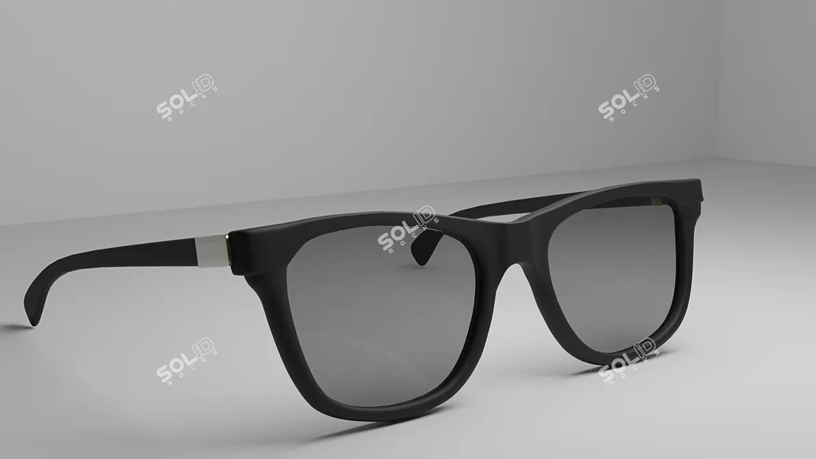 Foldable Sunglasses in Black/White 3D model image 4