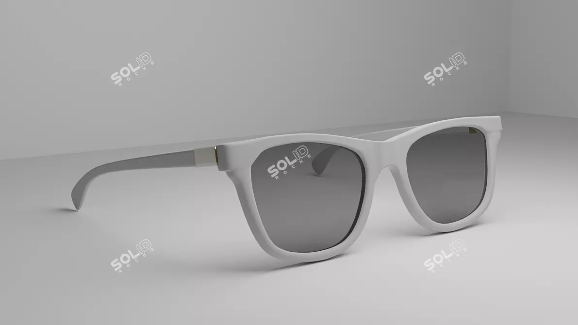 Foldable Sunglasses in Black/White 3D model image 5