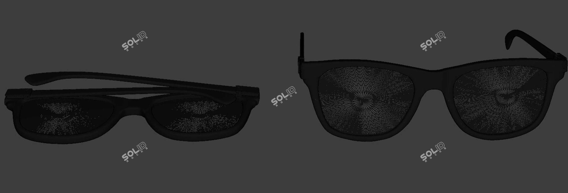 Foldable Sunglasses in Black/White 3D model image 7