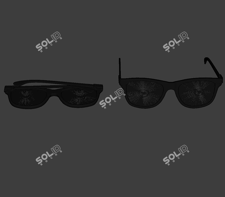 Foldable Sunglasses in Black/White 3D model image 8