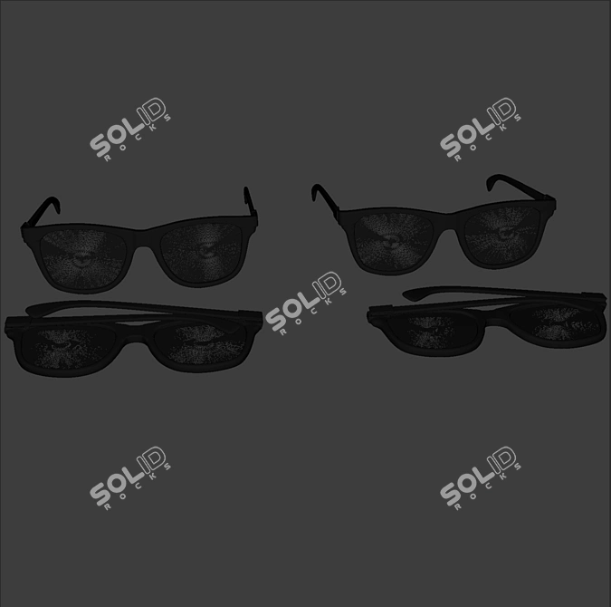 Foldable Sunglasses in Black/White 3D model image 10