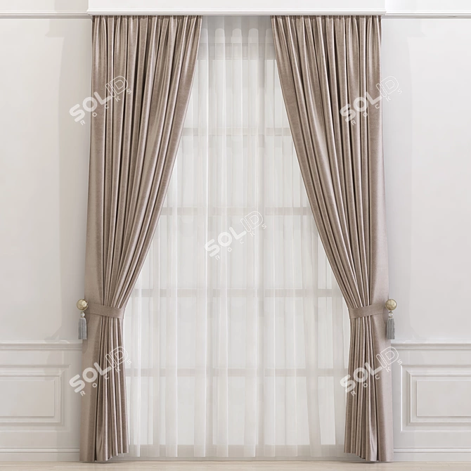 Modernized Curtain 615 3D model image 1