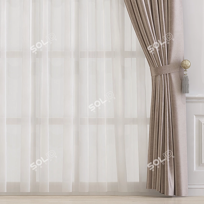 Modernized Curtain 615 3D model image 2