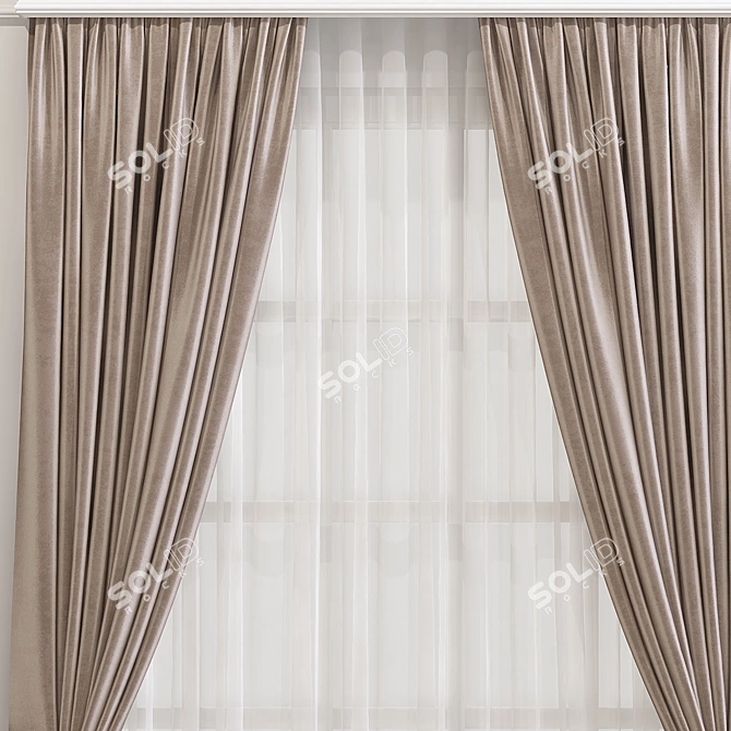 Modernized Curtain 615 3D model image 3