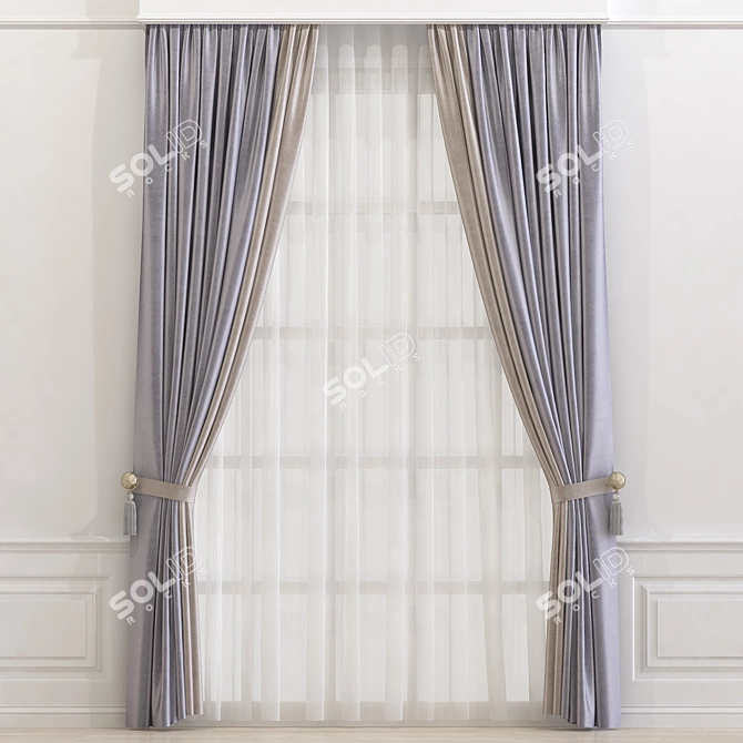 Elegant Drapery 626 3D model image 1