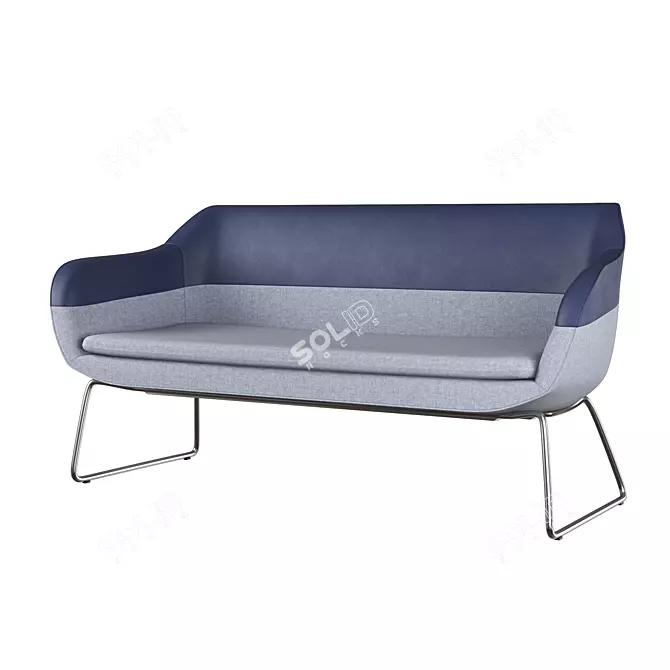 Crona Lounge: High-Back Upholstered Sofa 3D model image 1