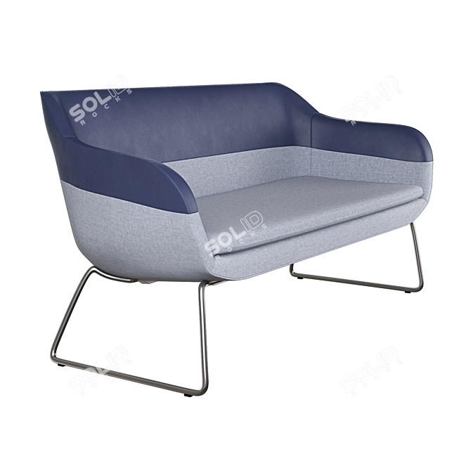 Crona Lounge: High-Back Upholstered Sofa 3D model image 3