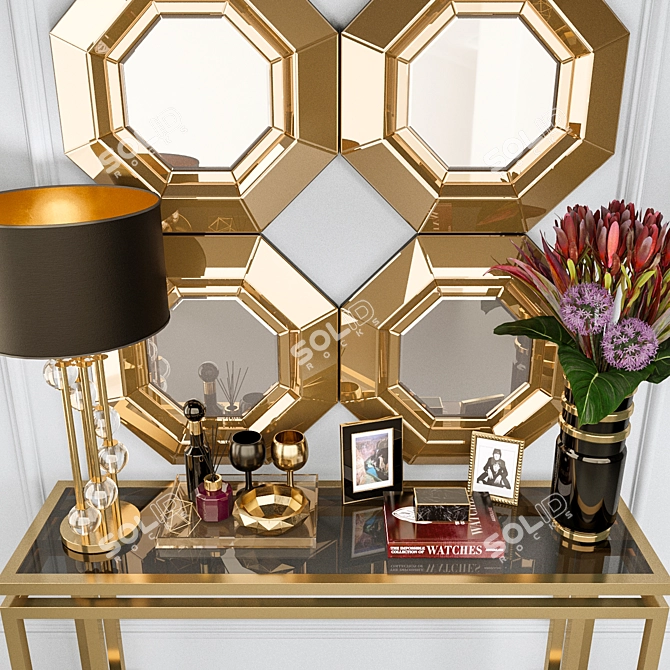Gilded Console: Palmer by Eichholtz 3D model image 3