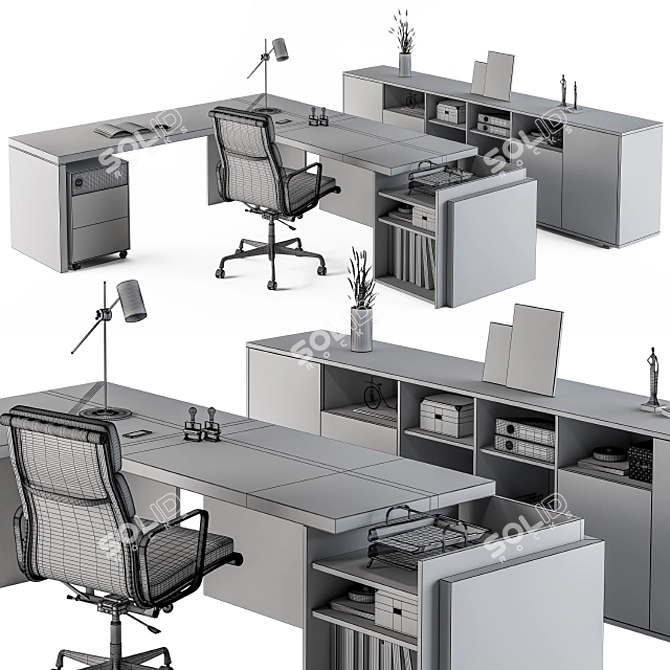 Executive Workspace Collection 3D model image 5