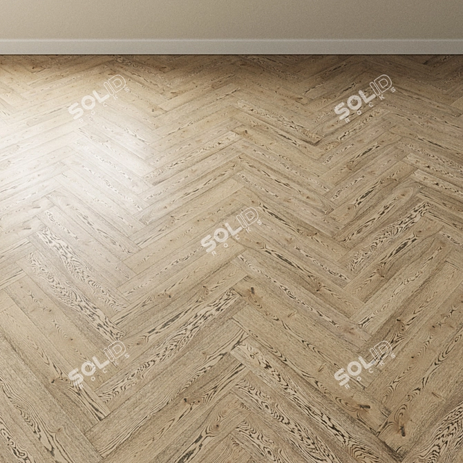 Antique Patina Oak Parquet: Inspire Your Space 3D model image 4