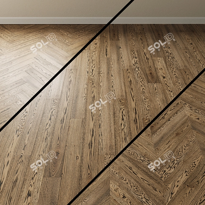 French Tapestry Gray Oak Parquet 3D model image 1