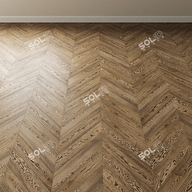 French Tapestry Gray Oak Parquet 3D model image 3